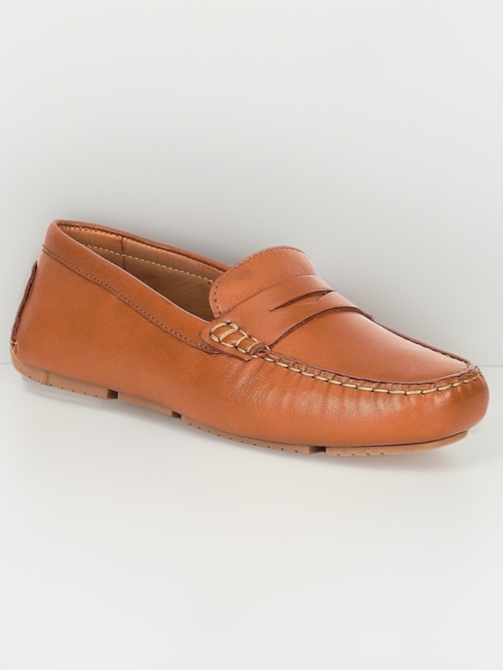 Flag LTD Morgan Leather Penny Loafers Cognac Brown Tan Slip On Shoes Women’s 6.5